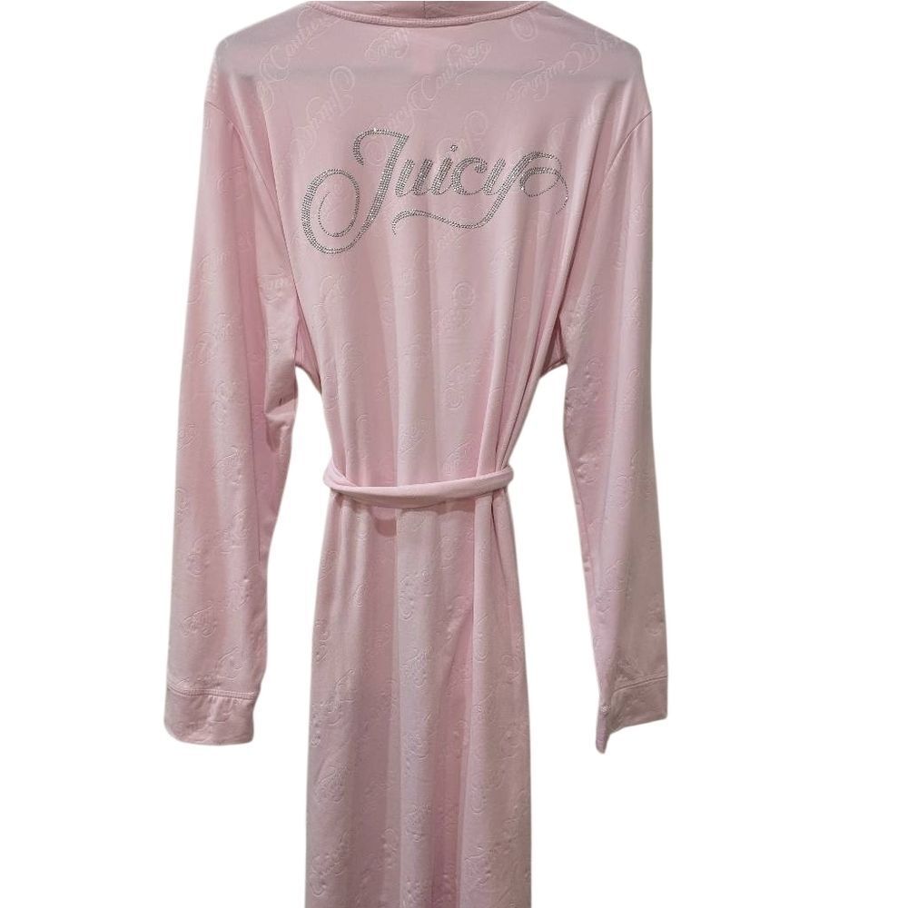 Juicy Couture Rhinestone Script Logo Embossed Robe - Picture 2 of 7